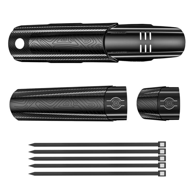 Universal carbon-textured bike mudguard set in black with mounting holes and fasteners