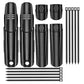 Black carbon-textured front and rear mudguards with matching clips and spare fasteners