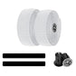 Bicycle handlebar tape set, white textured wrap rolls with bar-end plugs