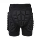Black padded hip protection shorts with contoured front and side armor panels