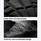 Close-up of black shockproof pad cushioning and breathable textured mesh fabric