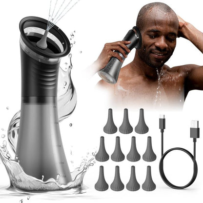 Portable electric ear wax remover device with nozzle attachments and charging cable