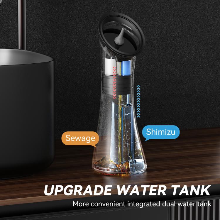 Electric ear cleaner device with clear dual water tank and nozzle cap