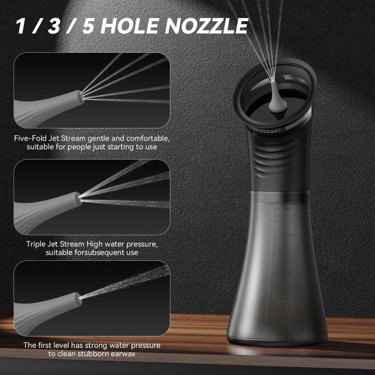 Ear cleaning nozzle set for electric irrigator with multi-stream nozzle tips