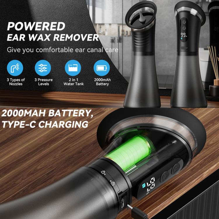 Cordless electric ear wax remover with 2000mAh battery and Type-C charging port