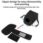 Foldable pet travel carrier with zipper opening, soft lining, and carry handle straps