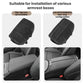 Pet carrier showing armrest-box attachment and two installation configurations