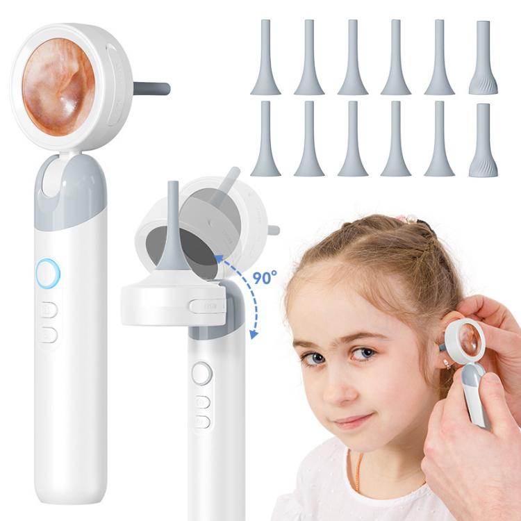 Portable white ear inspection camera with rotating viewing head and handheld grip