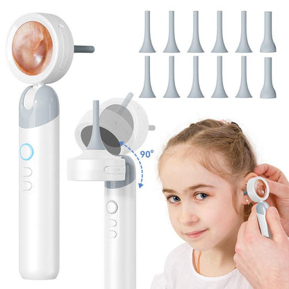 Portable white ear inspection camera with rotating viewing head and handheld grip