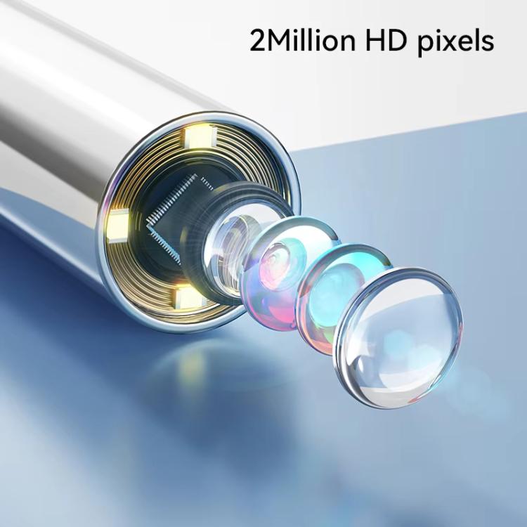 Ear camera lens module with reflective glass and LED light rings