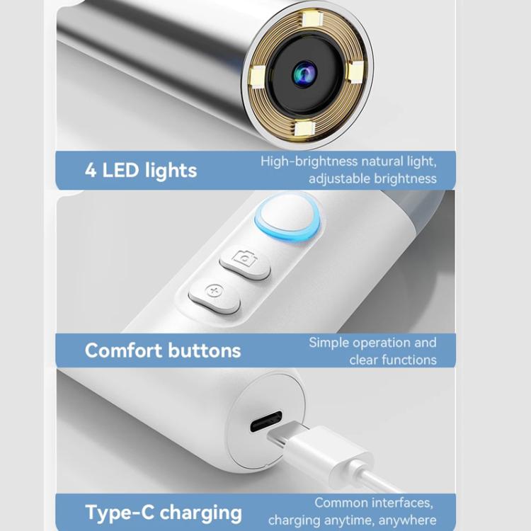 Ear camera body with control buttons and Type-C charging port