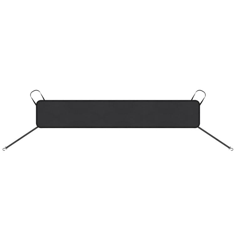 Black car windshield wiper dust cover with side loops and strap ends