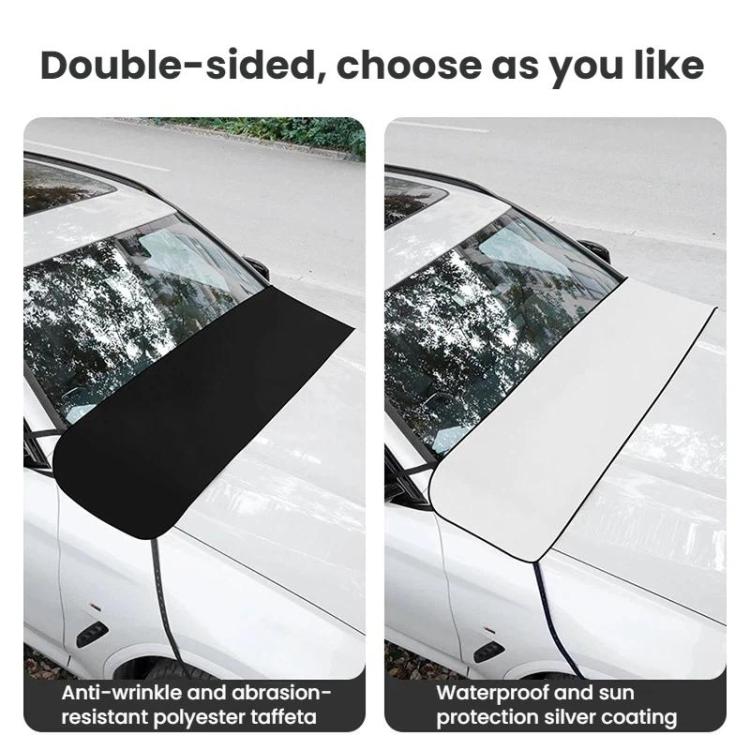 Double-sided windshield wiper dust cover, black side and lighter coating side