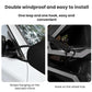 Black windshield wiper dust cover with mirror straps and wheel hub hook