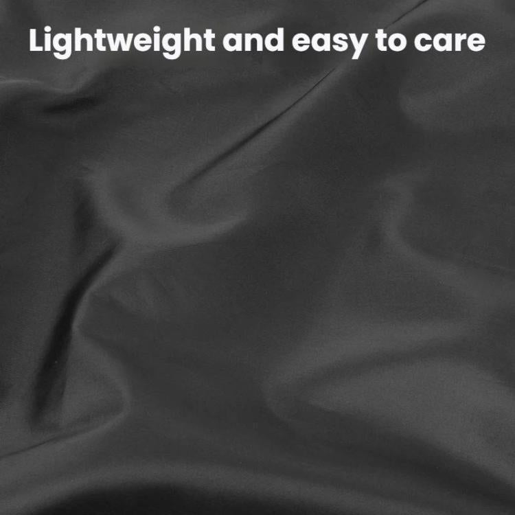 Black woven fabric windshield wiper dust cover with smooth, wrinkle-resistant texture