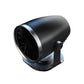 Compact black vehicle heater with circular fan nozzle and side control knob