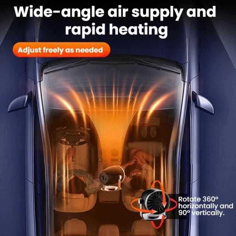 Vehicle heater installed near vents with fan airflow directed forward