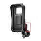 Waterproof phone holder with enclosed touchscreen window and side USB charging opening