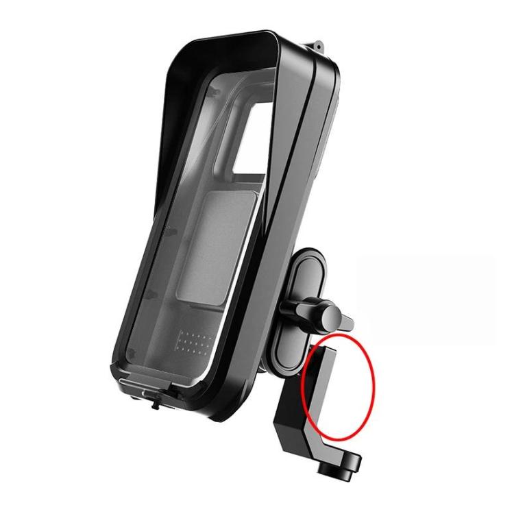 Waterproof phone holder with rear-style mount and accessory jack opening on side