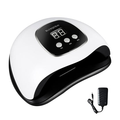 White and black nail LED curing lamp with digital display and control buttons