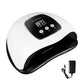 White and black nail LED curing lamp with digital display and included power adapter