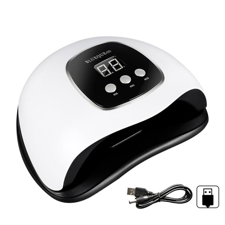 White and black nail LED curing lamp with USB connection cable and digital display