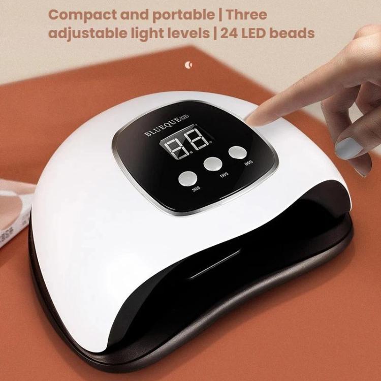 White and black nail LED curing lamp with digital display and open curing top