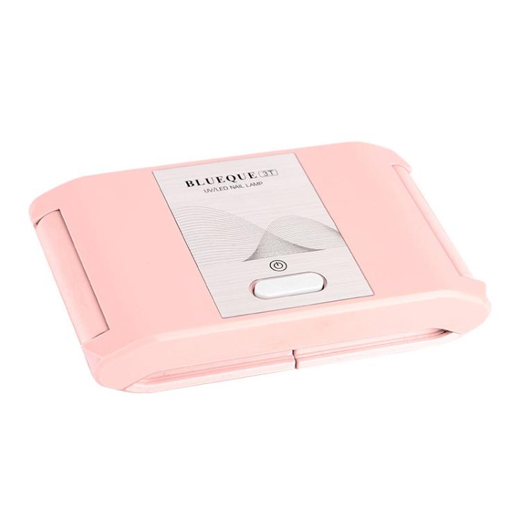 Folding LED nail curing lamp, pink portable design with display and power button