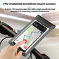 Black waterproof phone case with clear screen window, TPU touch-screen film