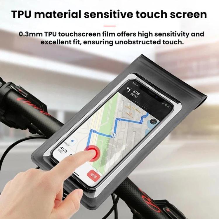 Black waterproof phone case with clear screen window, TPU touch-screen film
