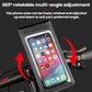 Waterproof phone case on handlebar with 360° rotatable adjustable mount, black