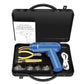 Car bumper repair welding machine kit with blue handheld welding gun and accessory set