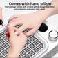 Nail dust collector with open metal grid intake used near a hand and manicure tools