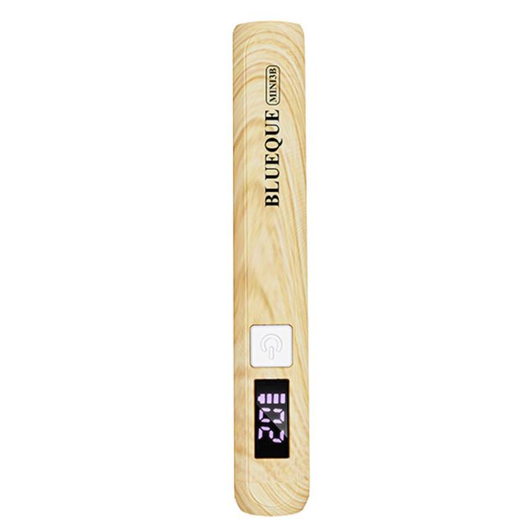 Wood-grain handheld LED nail curing lamp with digital display and single-nail tip