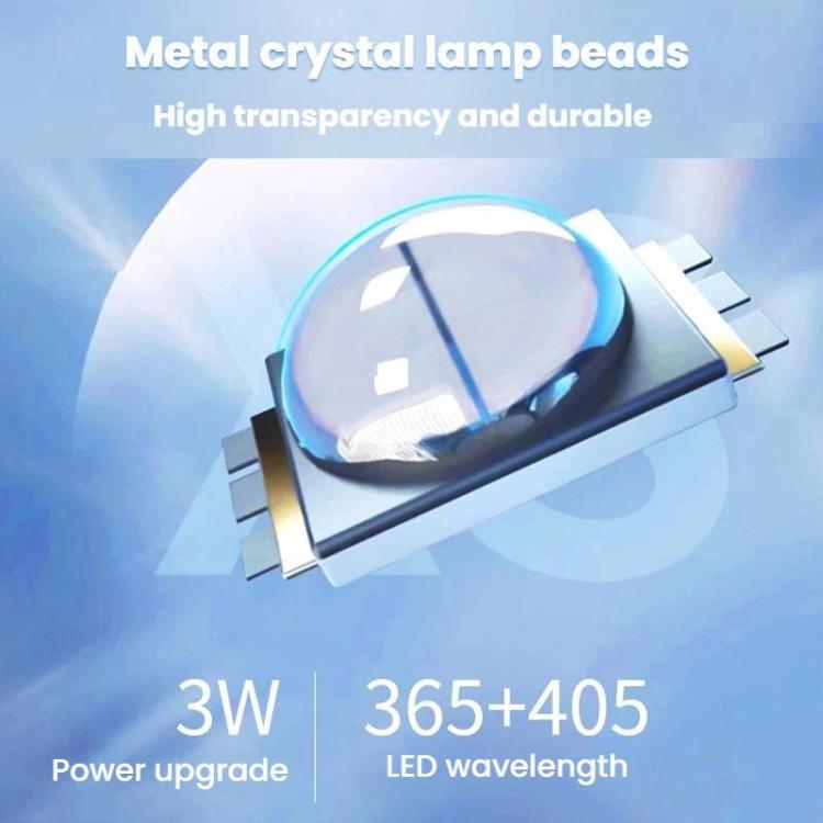 Close-up of clear LED lamp beads inside a handheld nail curing lamp head
