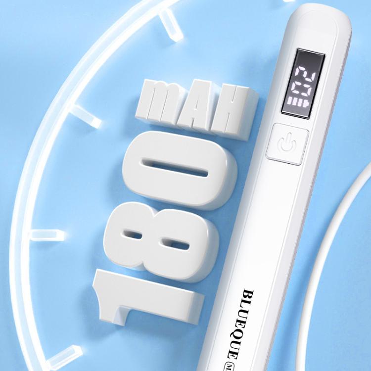 White handheld LED nail curing lamp with digital display and single-nail tip