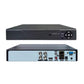 Hybrid security DVR recorder, front and rear view showing power/controls and rear connectors