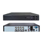 Hybrid security DVR recorder rear ports view with VGA and video/audio output connections