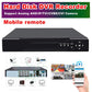 Hybrid security DVR recorder with mobile remote, hand holding remote near the unit