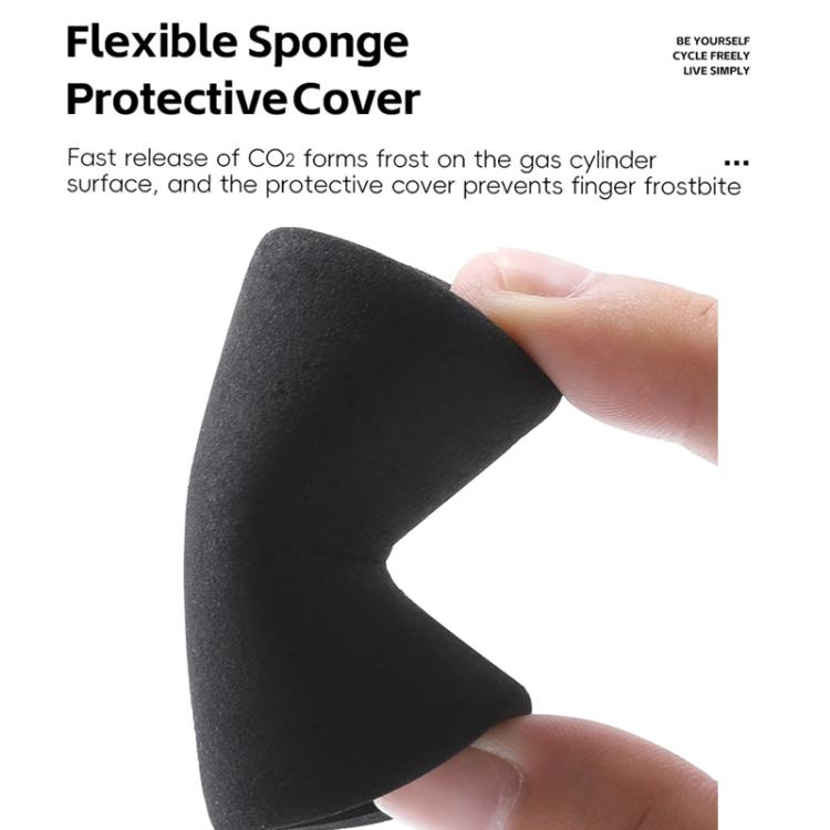 Anti-freeze foam sleeve for CO2 inflator valve, black protective cover