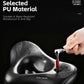 Black PU bike saddle with water-resistant surface texture and central hollow vent