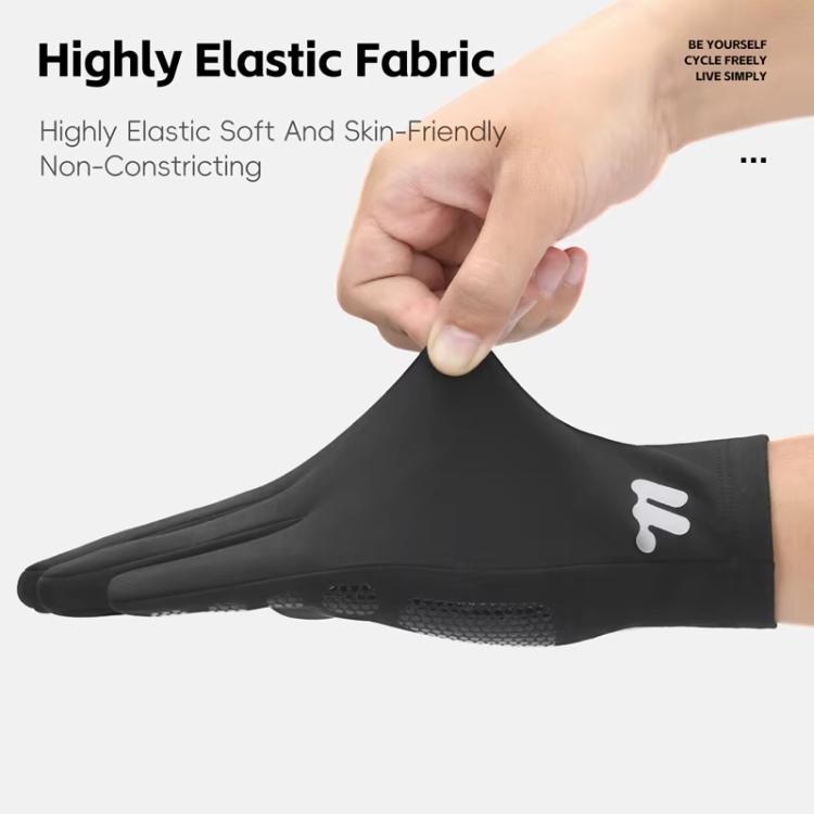 Black elastic thermal glove cuff with stretch fit and protective thumb panel