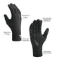 Black touchscreen winter bike gloves, fleece-lined full fingers, grippy palm, reflective accents