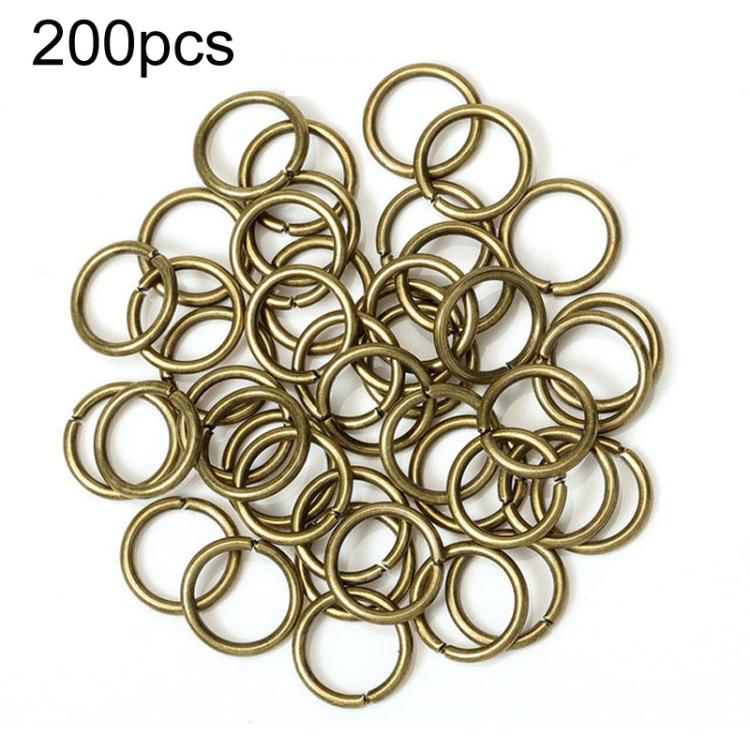 Assorted bronze jump rings, 200pcs, small open metal loops for jewelry making