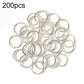 200pcs silver jump rings, mixed assortment of circular metal loops for DIY jewelry