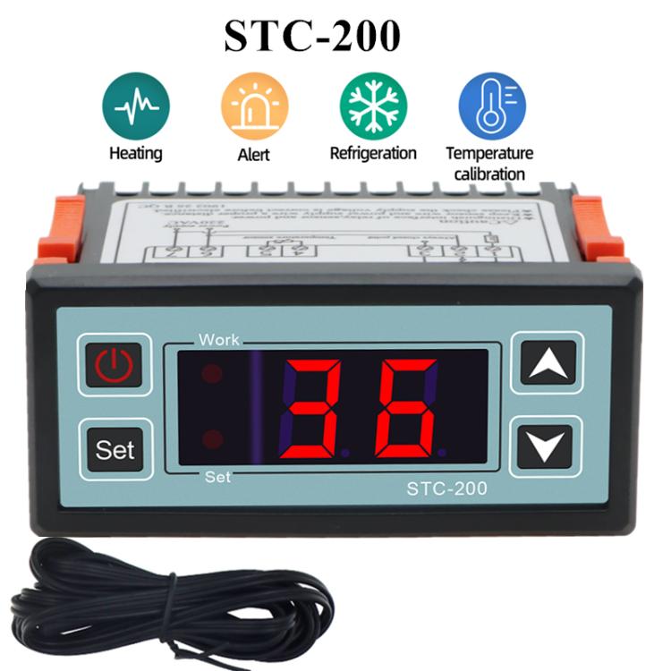 STC-200 Temperature Controller for Cold Storage & Chiller Units Cooling/Heating with Alarm Function, STC-200  220V
