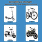 Universal motorcycle phone mount bracket shown on scooter, bike, and motorcycle