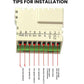 Installation terminal wiring diagram with labeled power and sensor connections