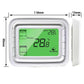 Digital thermostat with large LCD and side profile size measurement