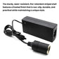 Car power adapter with cigarette-lighter plug and power cord, dark gray, ribbed grip